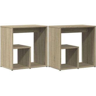 vidaXL Vidaxl - Mesa Auxiliar 2 Uds Madera Ingenier&iacute;a Roble Sonoma 50x30x50 Cm