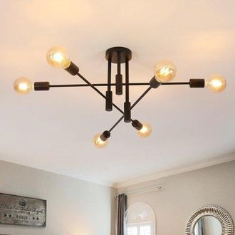 OEM L&aacute;mpara De Techo Industrial - 6 Luces - E27 - Negra