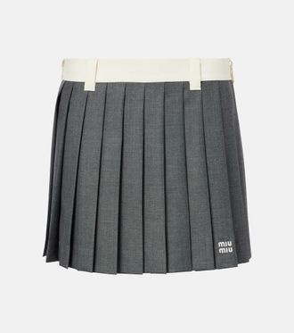 ミニスカート MIUMIU GLENCHECK MINI SKIRT Miu Miu Glencheck mini skirt - Printed | Wanan Luxury