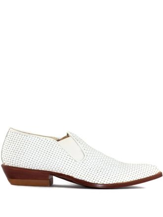 Sonora Stivali slip-on in pelle intrecciata 30mm - Bianco