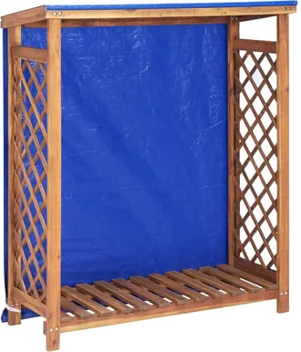 vidaXL Caseta Para Le&ntilde;a Madera Maciza De Acacia 105x38x115 Cm Vidaxl