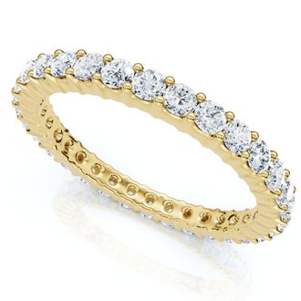 Pompeii3 1 Ct Diamond Eternity Lab Grown Ring in White, Yellow, Rose Gold, or Platinum