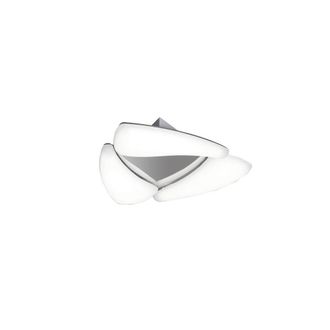 Netlighting Mistral Flush Flush Ceiling 18W LED 1620lm Chrome Frosted Acrylic in Grey