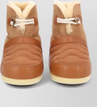 Moon Boot leather shearling slippers