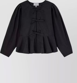 Ganni cotton peplum blouse