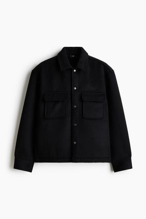H&M Overshirt aus Wollmix - Schwarz