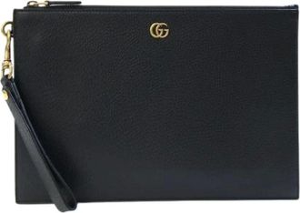 Gucci Pre-owned Clutches, male, Black, Size: ONE SIZE Pre-owned GG Marmont Clutch