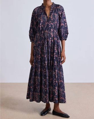 Apiece Apart Trinidad Maxi Dress In Camille Floral Navy