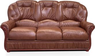 Vente-Unique Sof&aacute; 3 plazas 100% piel de b&uacute;falo DAPHNE - Marr&oacute;n