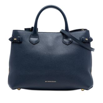 Burberry Pre-owned Burberry Medium Leather and House Check Banner Satchel ITCF&10SCA