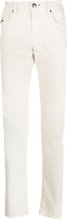 Sartoria Tramarossa embroidered-logo slim-fit jeans - men - Polyester/Cotton/Elastane - 34 - Neutrals