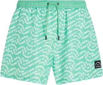 Karl Lagerfeld Wave AOP Boardshorts - Heren - Strandmode - Groen - XL - Polyester - Badmode