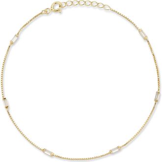 Glaze Jewelry Cubic Zirconia Baguette Anklet in Gold at Nordstrom Rack