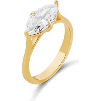 SHYMI Marquis Cut Cubic Zirconia Cocktail Ring in Gold at Nordstrom, Size 8