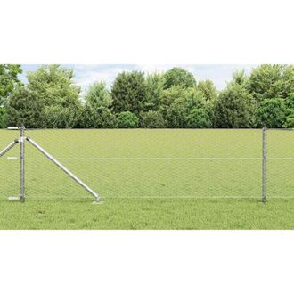 vidaXL Reja Con Postes Plateado 0.6 X 25 M Acero Recubierto De Pvc Vidaxl