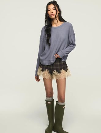 Lucky Brand Womens Cloud Soft Crew Neck Popover