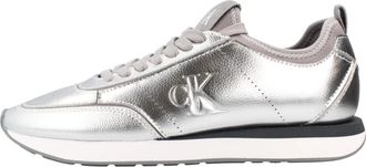 Calvin Klein Retro Runner Metallic - Dames - Sneakers - Grijs - 39 EU - Leer - Schoenen