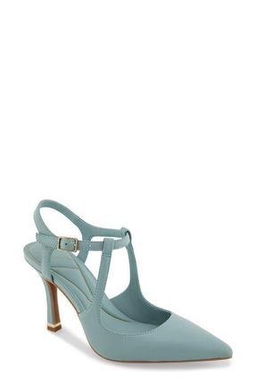 Kenneth Cole Romi Ankle Strap Pointed Toe Pump in Ice Blue Leather at Nordstrom, Size 7.5