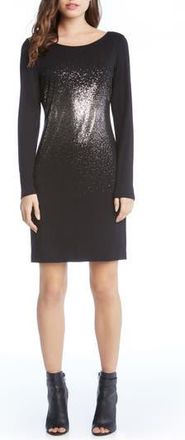 Karen Kane Metallic Ombr&eacute; Sheath Dress in Black W/Silver at Nordstrom Rack, Size Small