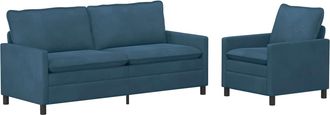 vidaXL Juego De Sof&aacute; 2 Uds. Azul Terciopelo Vidaxl