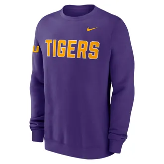 Nike LSU Sideline Club Nike Mens College Pullover Crew in Purple | 02TT51LLSN-R0M