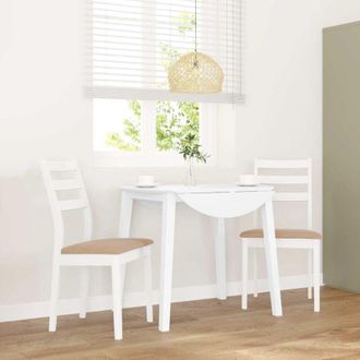 vidaXL vidaXL Sedie da Pranzo con Cuscini 2 pz Bianco Legno Massello di Hevea