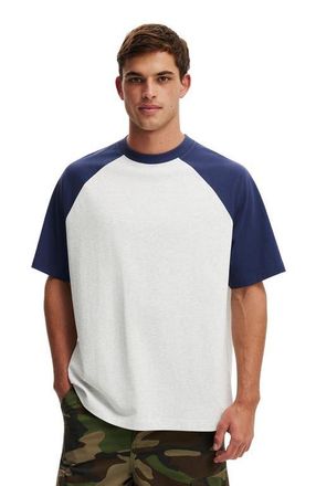 Cotton On Mens Box Fit Plain T-Shirt in White Marle True Navy at Nordstrom, Size X-Large