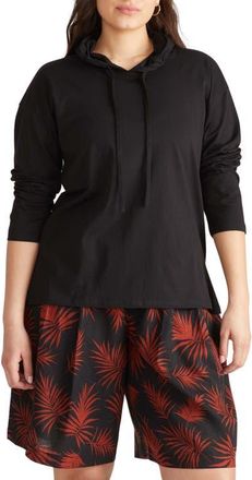 Universal Standard Baja Cotton Hoodie in Black at Nordstrom, Size Xs