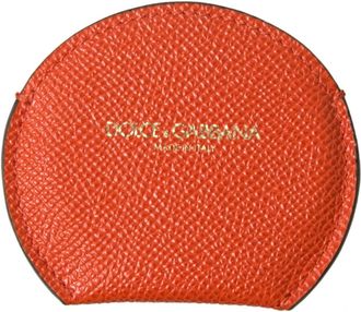 Dolce & Gabbana Oranje Leren Handspiegel Houder - Dames - Accessoires - Oranje - ONE Size - Leer - Accessoires