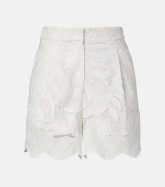 Erdem Embroidered mesh shorts
