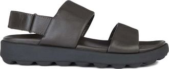Geox Sandali in pelle con doppia fascia - Marrone