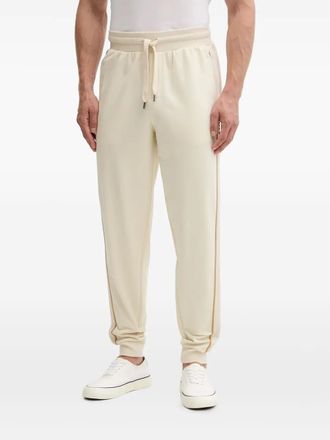 BOSS drawstring-waist stripe-detail trousers - Neutrals