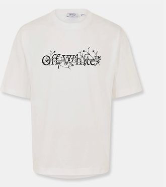 Off-white Mens Flower Crew Neck Short Sleeve T-Shirt - White/Multi - Size: 42
