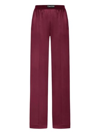 Tom Ford Womens Silk Trousers - Dark Red - Size Medium
