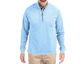 Cutter & Buck Adapt Eco Knit Quarter Zip Pullover Sweatshirt In Atlas Heather