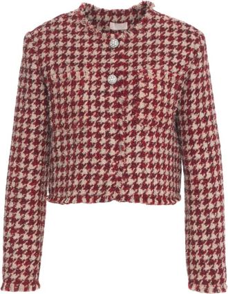 Liu Jo Rode Boucl&eacute; Korte Jas Aw 25 - Dames - Blazers - Bruin - XL - Jassen
