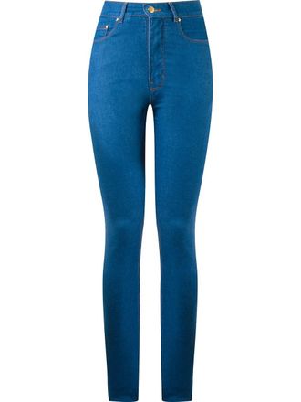 Amap&ocirc; Skinny-Jeans mit hohem Bund - Blau