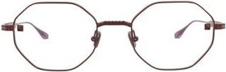 Valentino 52mm Geometric Optical Glasses in Bordeaux Transparent at Nordstrom Rack