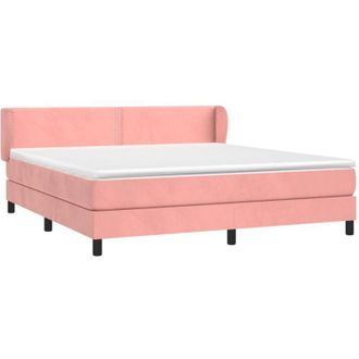 vidaXL Vidaxl - Cama Box Spring Con Colch&oacute;n Terciopelo Rosa 180x200 Cm