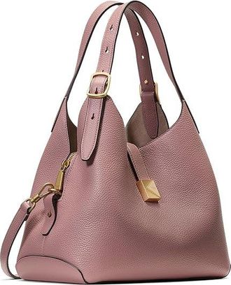 Kate Spade New York Deco Pebbled Leather Medium Crossbody Tote Cross Body Handbags Dusk Rose