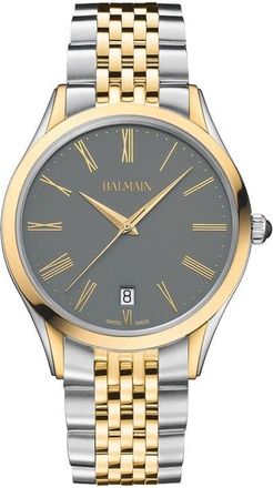 Balmain Classic R Bracelet Watch, 41mm in Two Tone/Grey at Nordstrom