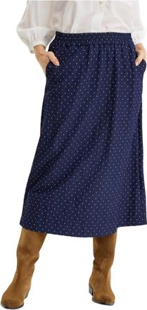 In Front Midi Rokken - Dames - Midirokken - Blauw - 2XL - Rokken
