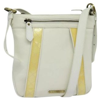 Burberry Pre-owned Cross Body Bags, female, White, Size: ONE SIZE Pre-owned Leather Cross Body Bag