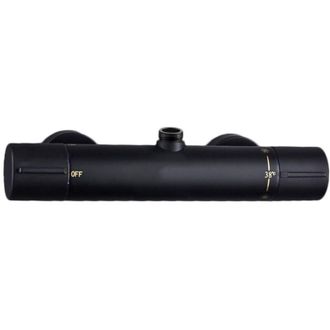 OEM Grifo Termost&aacute;tico De Ducha Negro, Grifo De Ba&ntilde;era De Lat&oacute;n Con Cierre De Seguridad Termost&aacute;tico A 38 &deg;c, Grifo De Ducha Mural Con 2 Salidas, Color Ne