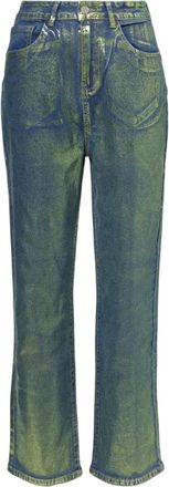 Amy Lynn AmyLynn Dames Lupe Metallic 5-Pockets Jeans (Groen)