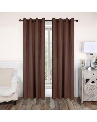 Superior 52X120 Solid Classic Modern Blackout 2Pc Curtain Panel Set