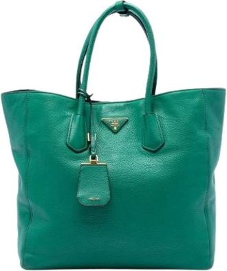 Prada Pre-owned Tote Bags, female, Green, Size: ONE SIZE Pre-owned Vintage Satchel