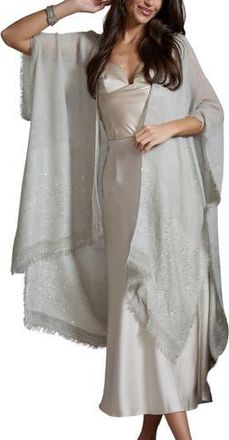 Saachi Shimmer Sequin Longline Ruana in Grey at Nordstrom Rack