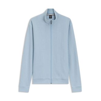 BOSS Cotton-blend jacket with waffle structure
