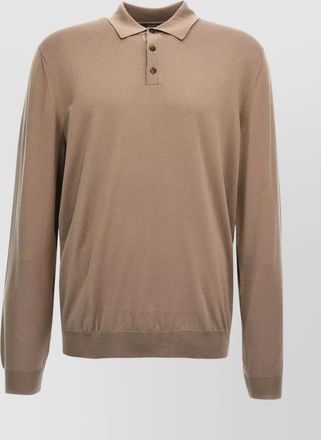 Zanone wool polo shirt collar cuffs hem